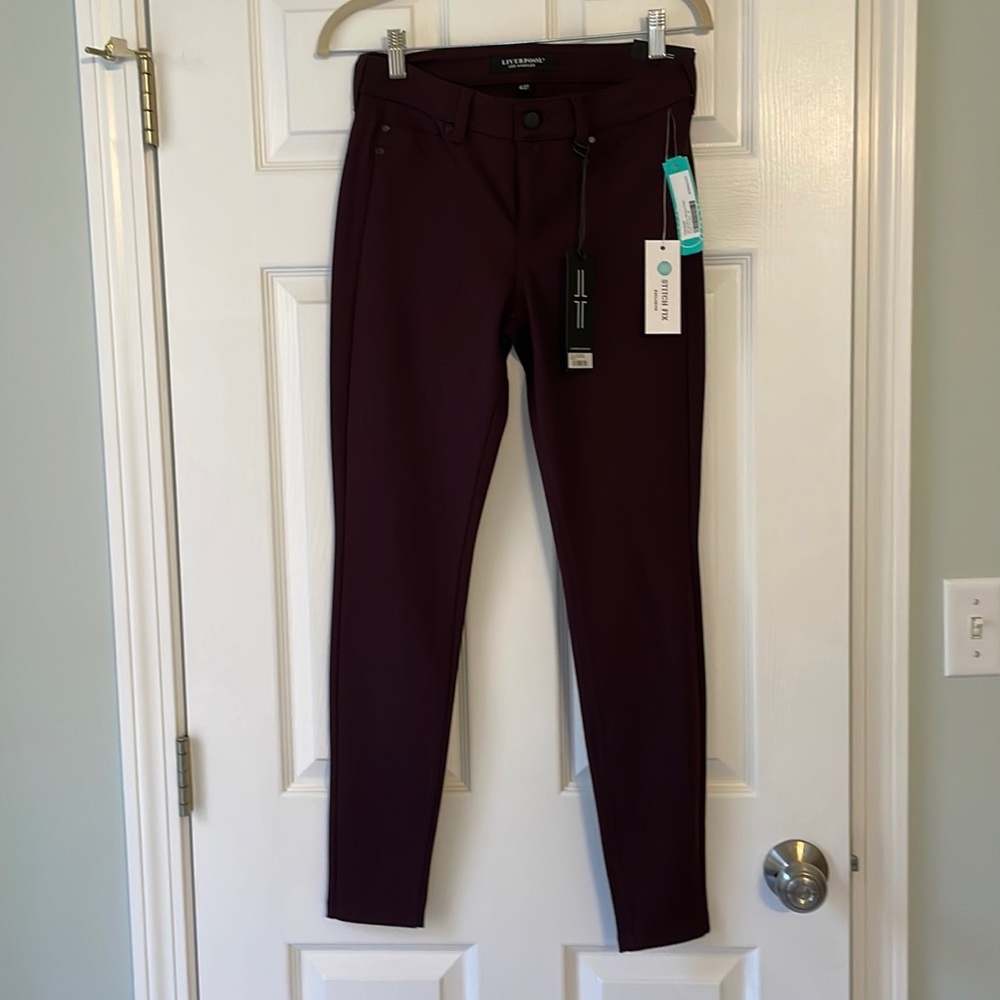 NWT Liverpool Jacqueline Skinny Pant Dark Purple size 4